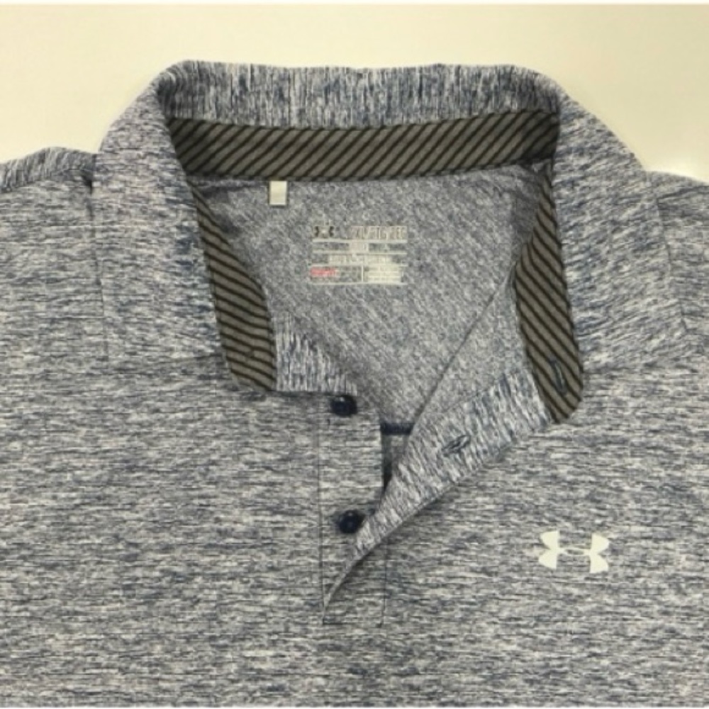 Men’s Under Armour Loose heatgear 2XL Short Sleeve Navy White Heather Pattern - Picture 6 of 9